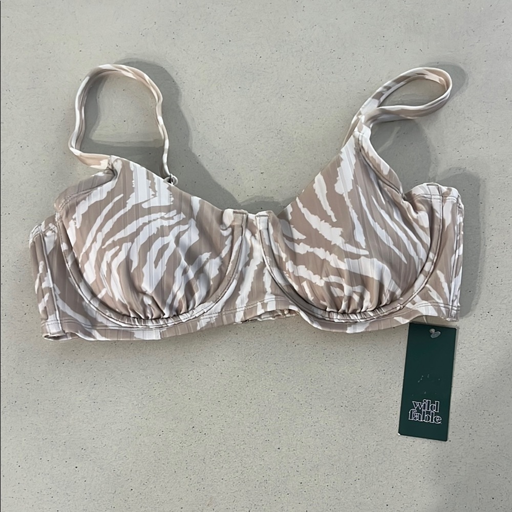 Wild Fable Cream and White Bikini Swimwear